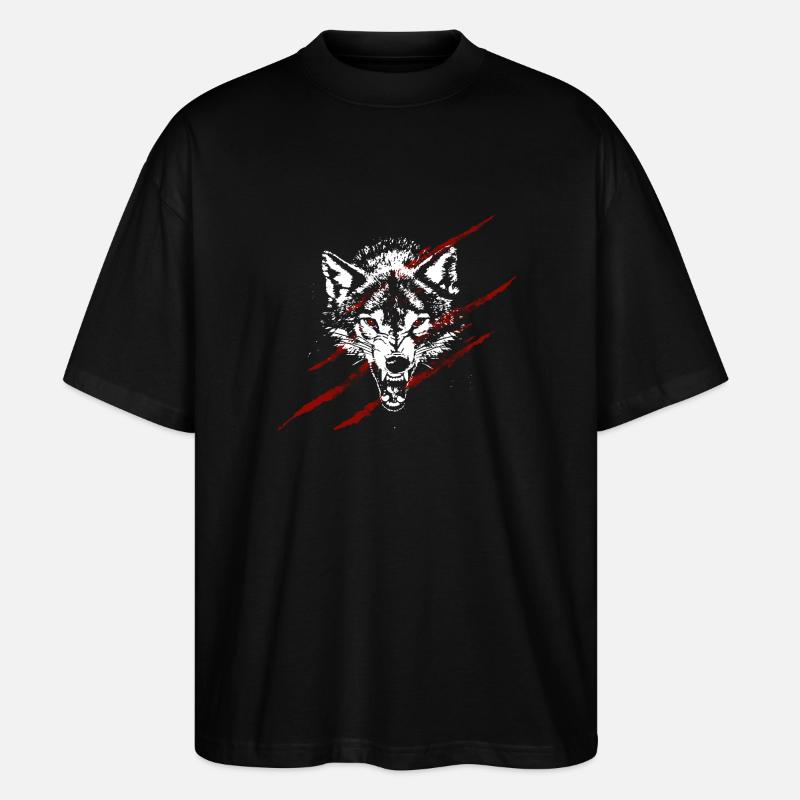 Angry wolf - Stanley/Stella Oversized Unisex Organic T-shirt Blaster 2.0 - black
