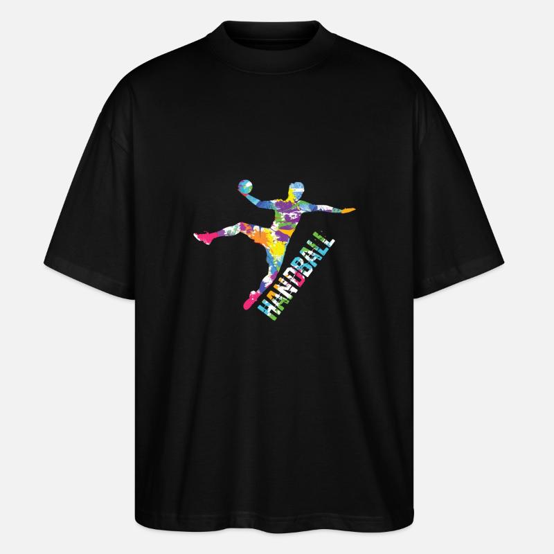 Handball Sprung - Stanley/Stella Oversized Unisex Bio T-Shirt Blaster 2.0 - Schwarz