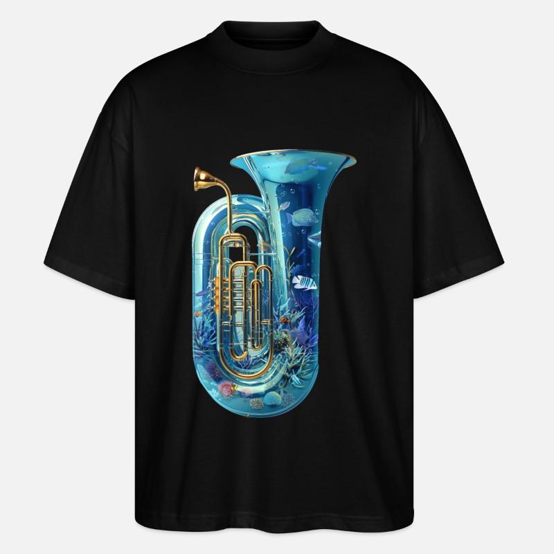 Fisch Tuba - Stanley/Stella Oversized Unisex Bio T-Shirt Blaster 2.0 - Schwarz