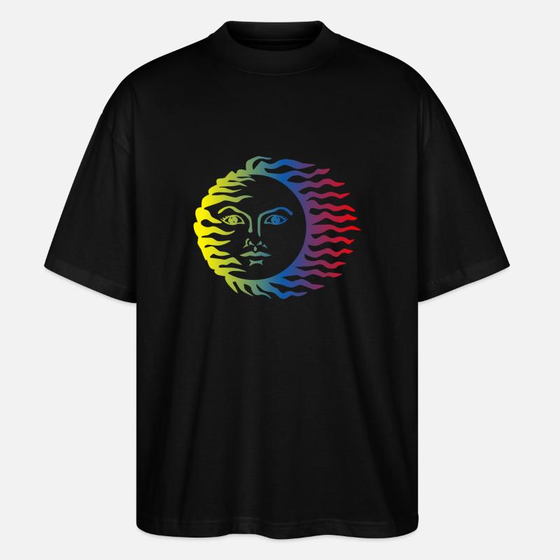 Sonne Symbol bunt - Stanley/Stella Oversized Unisex Bio T-Shirt Blaster 2.0 - Schwarz