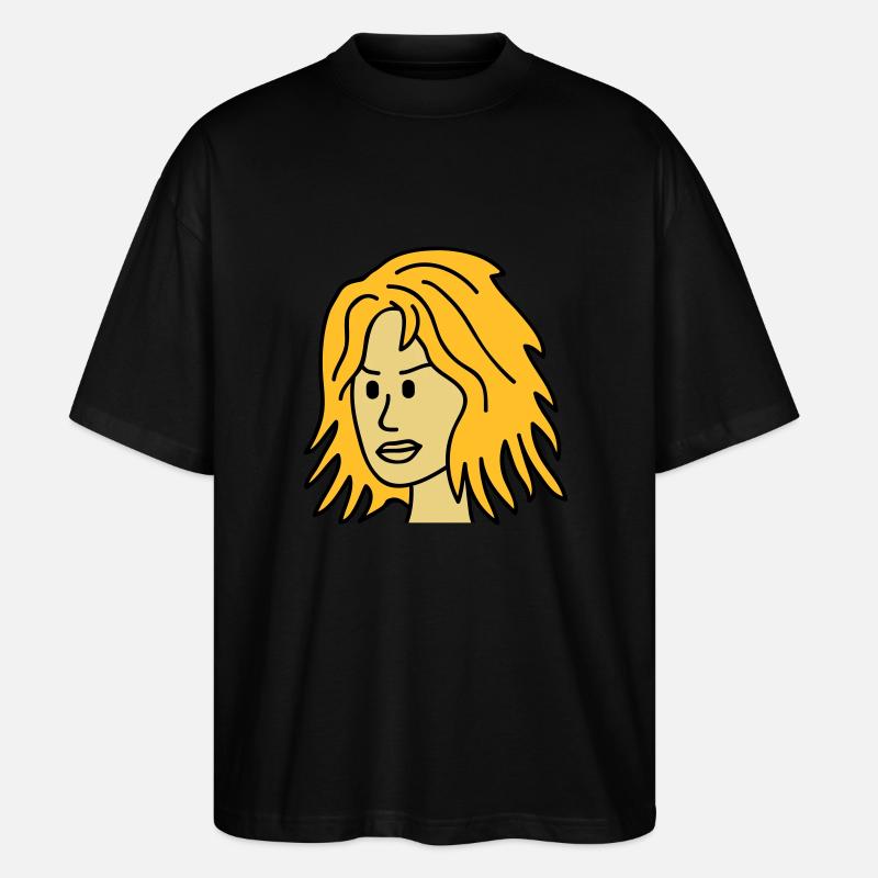 Angry Woman Face - Stanley/Stella Oversized Unisex Bio T-Shirt Blaster 2.0 - Schwarz