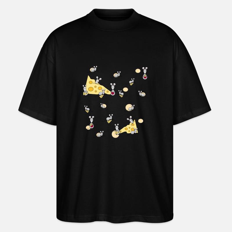 Mäusefrühstück - Kindermotiv - Stanley/Stella Oversized Unisex Bio T-Shirt Blaster 2.0 - Schwarz