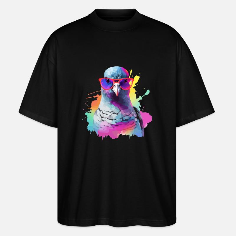 Ron die Taube - Stanley/Stella Oversized Unisex Bio T-Shirt Blaster 2.0 - Schwarz