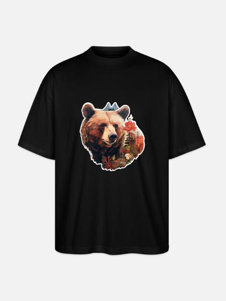 Bear in the wild - Stanley/Stella Oversized Unisex Organic T-shirt Blaster 2.0 - black