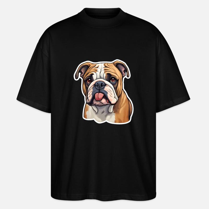 Bulldogenkopf - Stanley/Stella Oversized Unisex Bio T-Shirt Blaster 2.0 - Schwarz