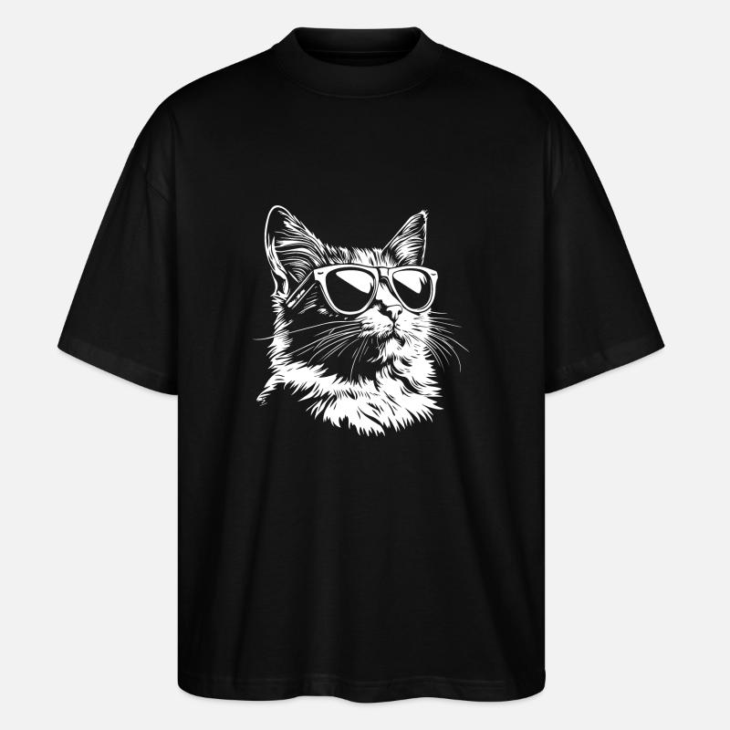 Lunettes de soleil Cool Cat - T-shirt bio Blaster 2.0 coupe oversize Stanley/Stella Unisexe - noir