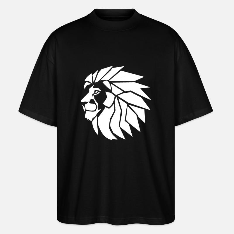 Silhouette de lion majestueux - T-shirt bio Blaster 2.0 coupe oversize Stanley/Stella Unisexe - noir