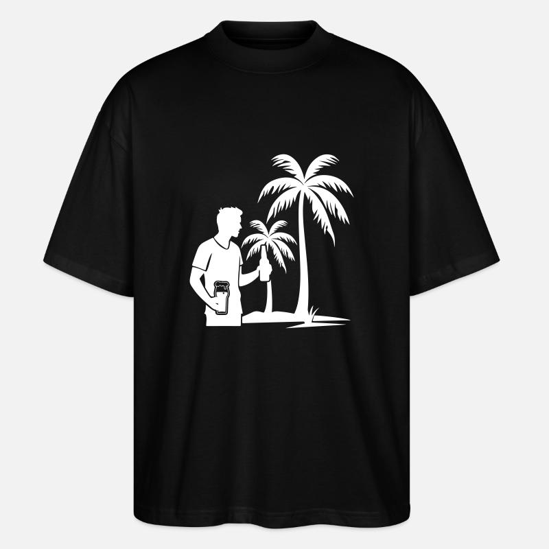 Palm Tree Holiday Boire - T-shirt bio Blaster 2.0 coupe oversize Stanley/Stella Unisexe - noir