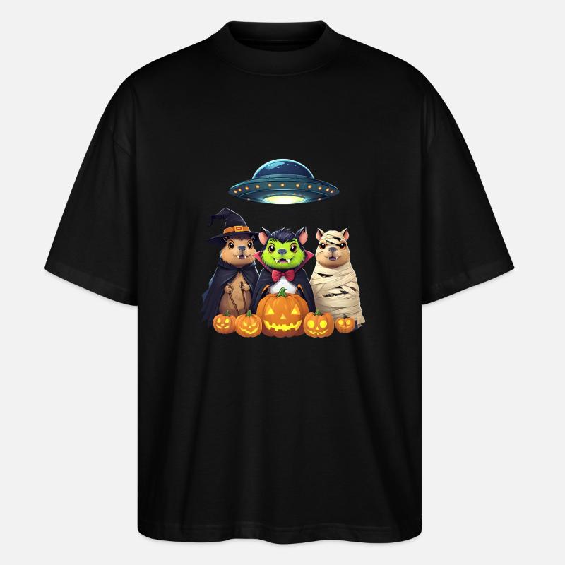 Halloween Capybara Hamster Geist Geschenkidee - Stanley/Stella Oversized Unisex Bio T-Shirt Blaster 2.0 - Schwarz