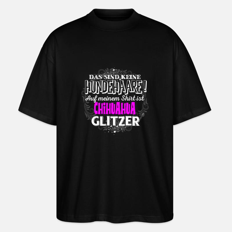 CHIHUAHUA - Glitzer - Stanley/Stella Oversized Unisex Bio T-Shirt Blaster 2.0 - Schwarz