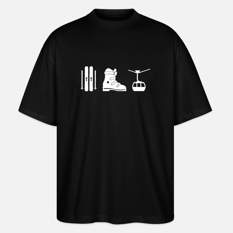 Ski design in white - Stanley/Stella Oversized Unisex Organic T-shirt Blaster 2.0 - black