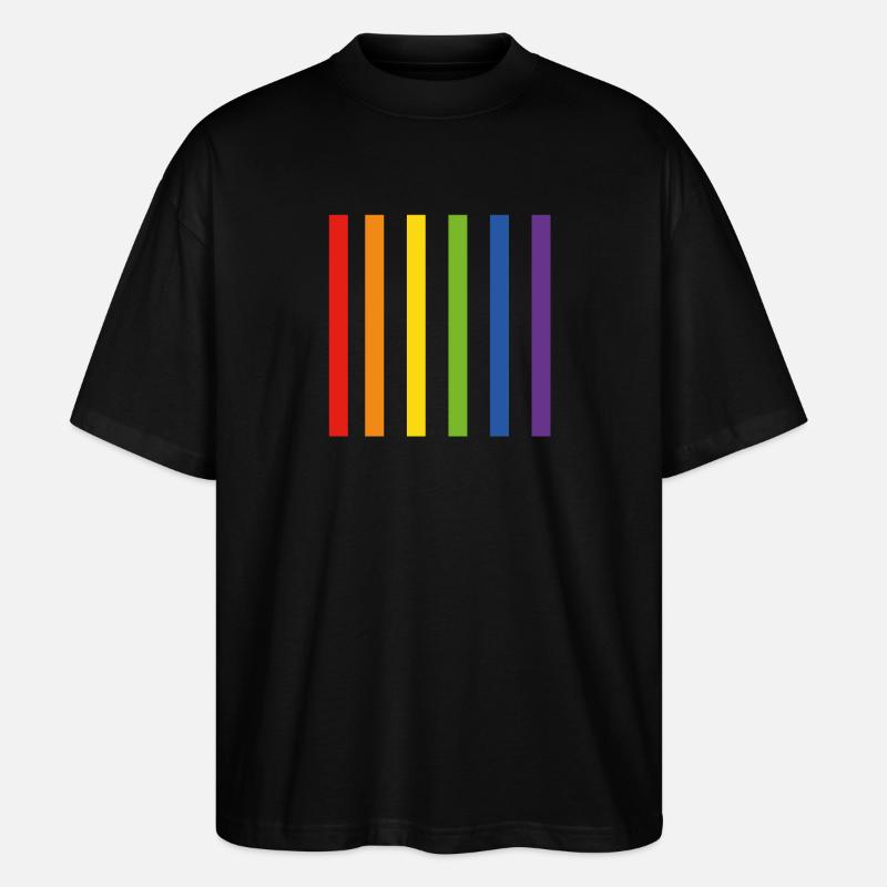 Rainbow Flag LGBT - Stanley/Stella Oversized Unisex Organic T-shirt Blaster 2.0 - black