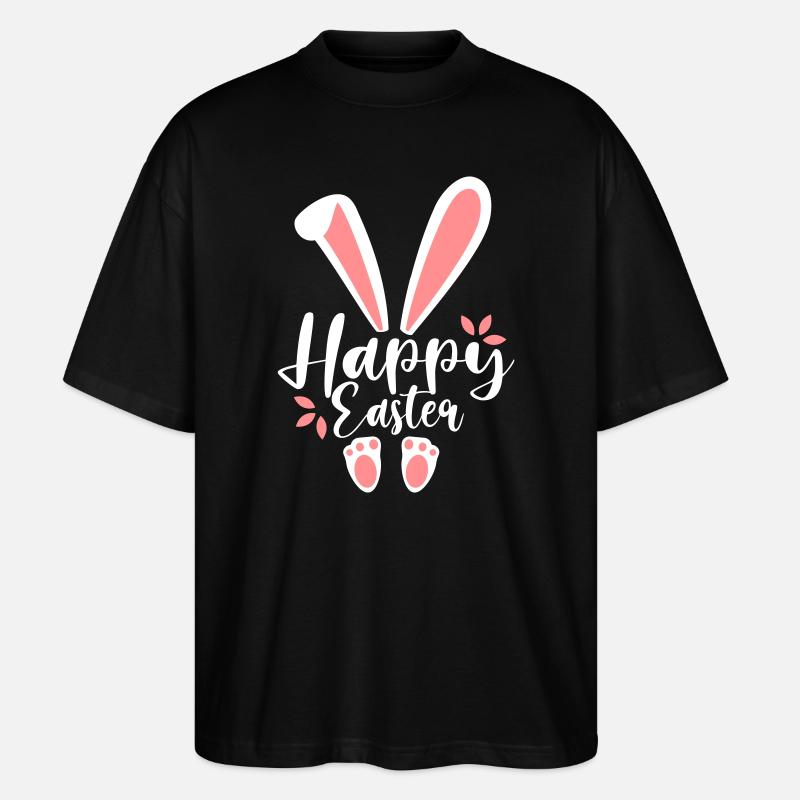 Happy Easter Bunny - Stanley/Stella Oversized Unisex Organic T-shirt Blaster 2.0 - black