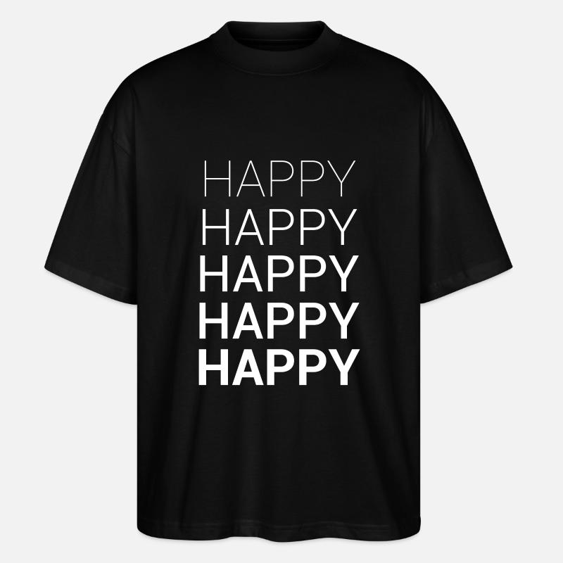 HAPPY - Stanley/Stella Oversized Unisex Bio T-Shirt Blaster 2.0 - Schwarz