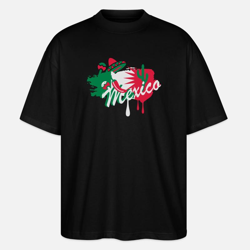 Mexico Graffiti - Stanley/Stella Oversized Unisex Bio T-Shirt Blaster 2.0 - Schwarz
