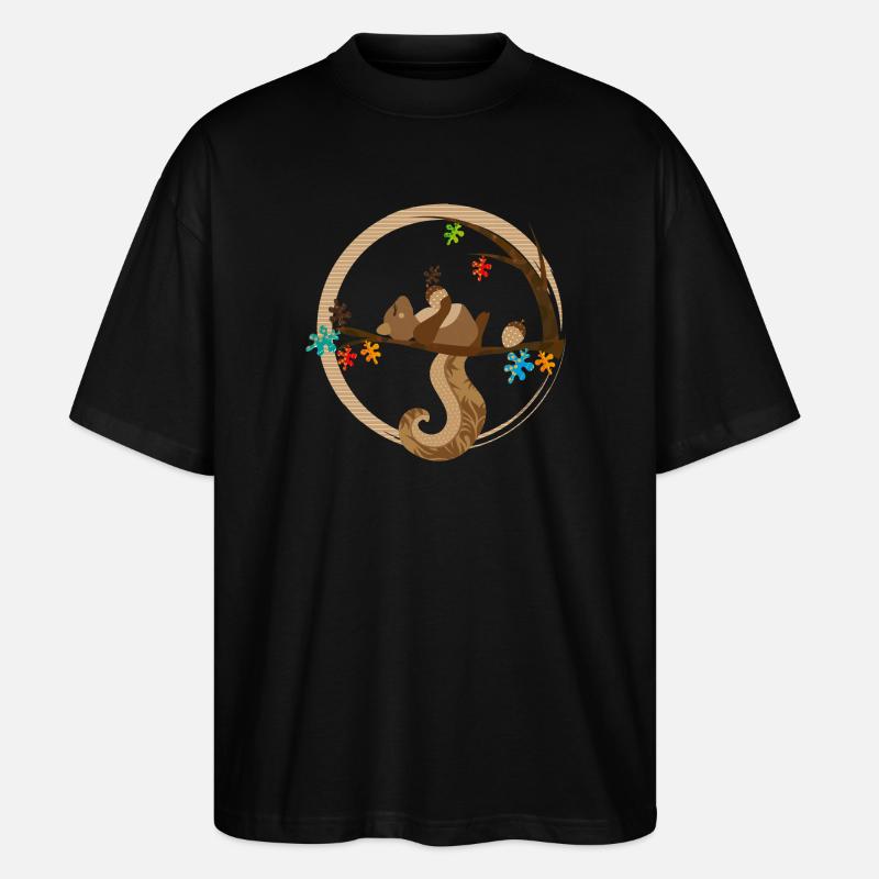 Ein Eichhörnchen schläft - Stanley/Stella Oversized Unisex Bio T-Shirt Blaster 2.0 - Schwarz