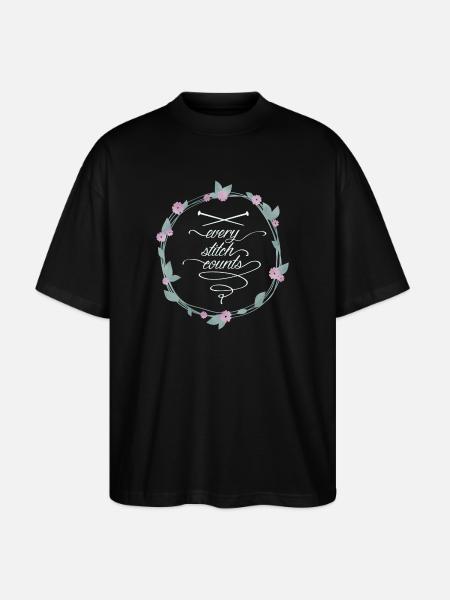 every stitch counts dark - Stanley/Stella Oversized Unisex Bio T-Shirt Blaster 2.0 - Schwarz