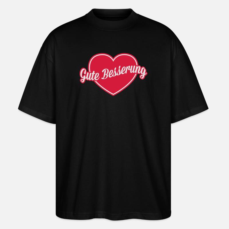 Gute Besserung Herz - Stanley/Stella Oversized Unisex Bio T-Shirt Blaster 2.0 - Schwarz