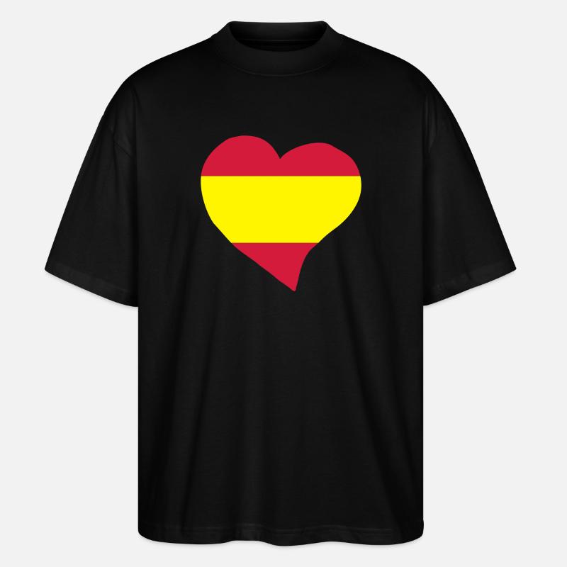 Spanischen Herz - Stanley/Stella Oversized Unisex Bio T-Shirt Blaster 2.0 - Schwarz