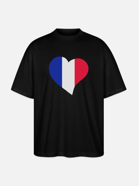 French heart - Stanley/Stella Oversized Unisex Organic T-shirt Blaster 2.0 - black