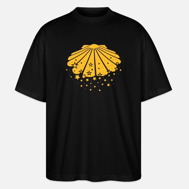 Compostela - Jakobsmuschel - Stanley/Stella Oversized Unisex Bio T-Shirt Blaster 2.0 - Schwarz