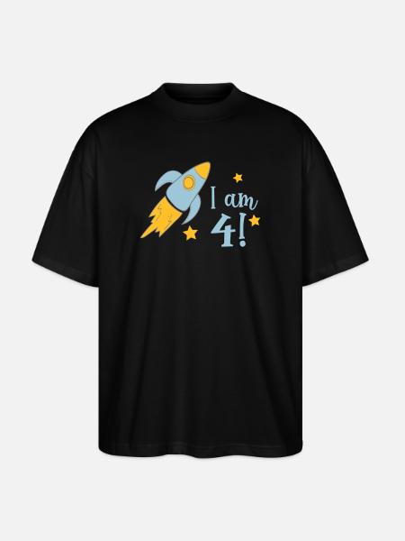 4 birthday - Stanley/Stella Oversized Unisex Organic T-shirt Blaster 2.0 - black