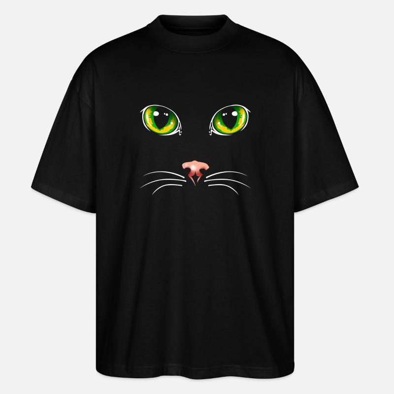 Black cat eyes - Stanley/Stella Oversized Unisex Bio T-Shirt Blaster 2.0 - Schwarz