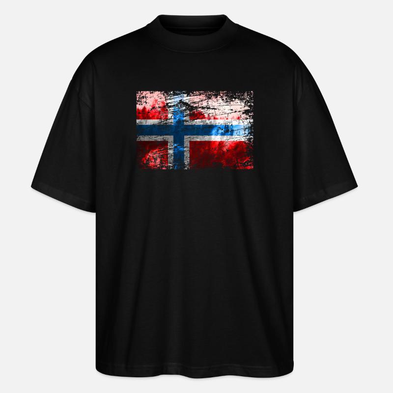 drapeau norvégien - T-shirt bio Blaster 2.0 coupe oversize Stanley/Stella Unisexe - noir