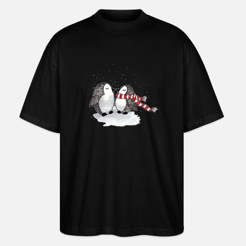 Niedliche Pinguine Winter - Stanley/Stella Oversized Unisex Bio T-Shirt Blaster 2.0 - Schwarz