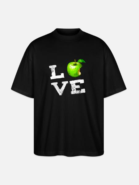 love fruit apple green bitten off icon pc nerd fun - Stanley/Stella Oversized Unisex Organic T-shirt Blaster 2.0 - black