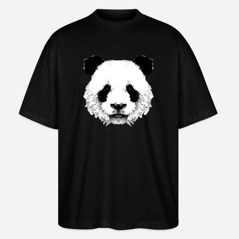 Geometrischer Panda - Stanley/Stella Oversized Unisex Bio T-Shirt Blaster 2.0 - Schwarz