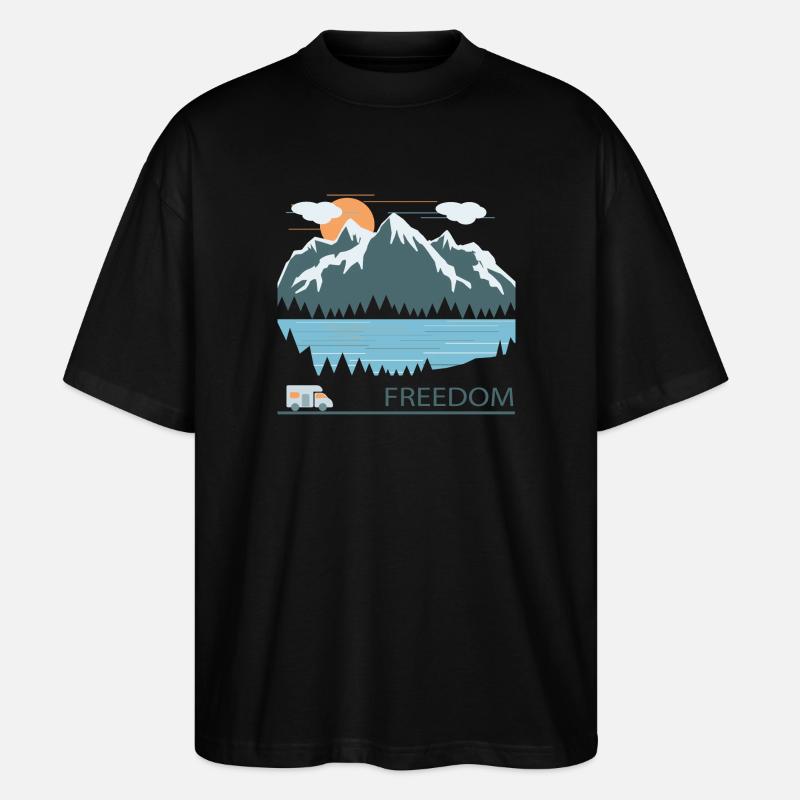 Camping - T-shirt bio Blaster 2.0 coupe oversize Stanley/Stella Unisexe - noir