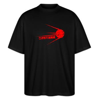 Sputnik - Stanley/Stella Oversized Unisex Bio T-Shirt Blaster 2.0 - Schwarz - Vorne - Alina (178cm) & Michal (187cm)