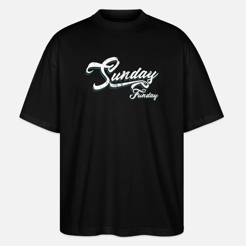 Sunday Funday Script Neon - Stanley/Stella Oversized Unisex Organic T-shirt Blaster 2.0 - black