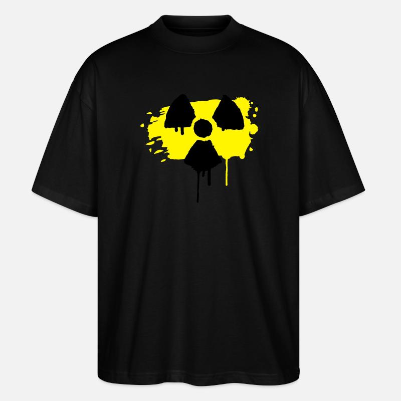 Radioaktiv Zeichen als Graffiti - Stanley/Stella Oversized Unisex Bio T-Shirt Blaster 2.0 - Schwarz
