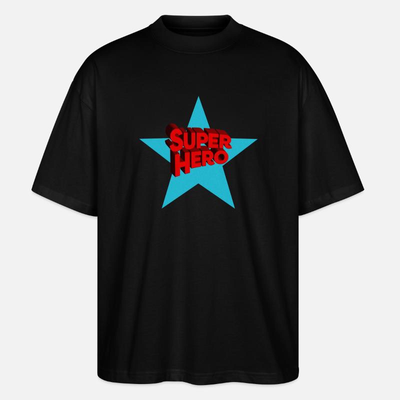 Superhero Superhelden - Stanley/Stella Oversized Unisex Bio T-Shirt Blaster 2.0 - Schwarz