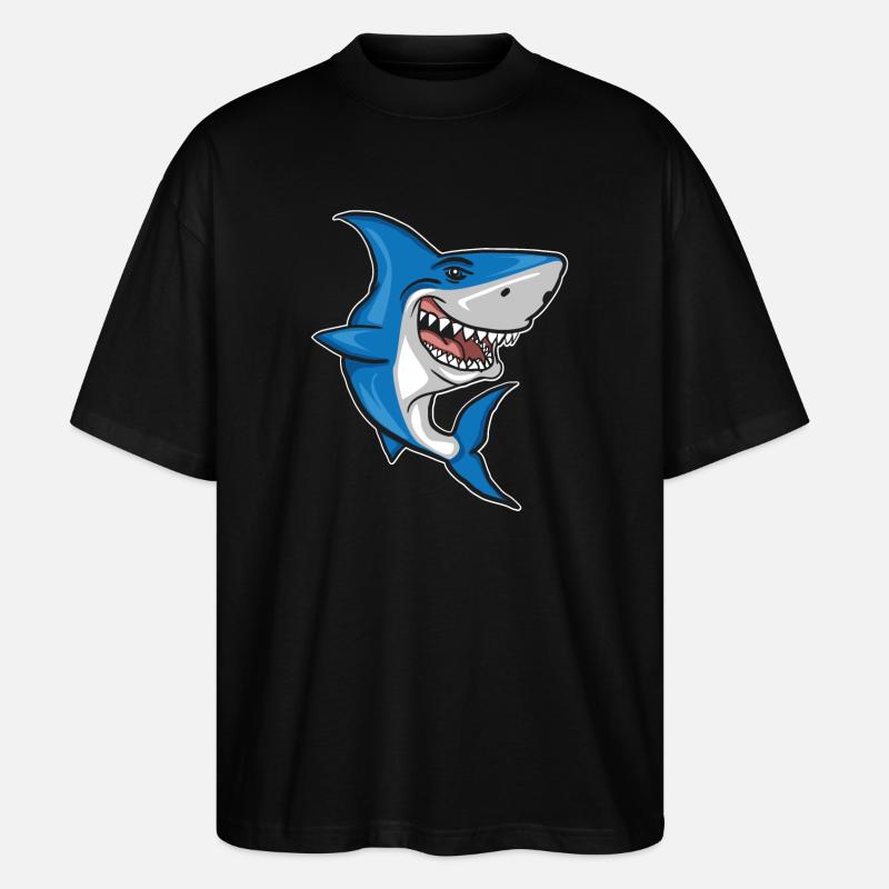 Requin - Poisson - T-shirt bio Blaster 2.0 coupe oversize Stanley/Stella Unisexe - noir