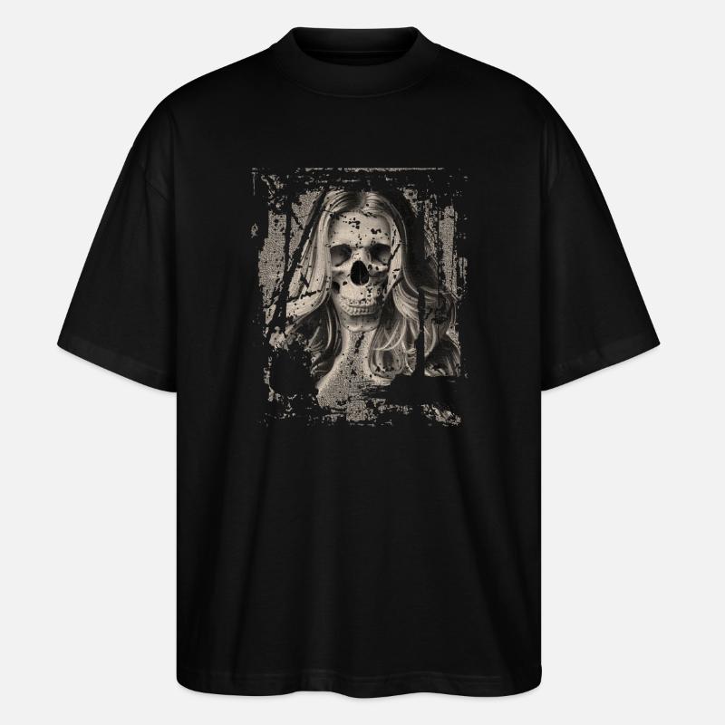 Skull Girl black'n'white - Stanley/Stella Oversized Unisex Bio T-Shirt Blaster 2.0 - Schwarz