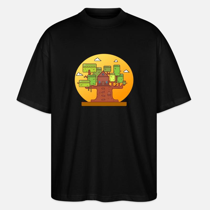 Baumhaus Abenteuer - Stanley/Stella Oversized Unisex Bio T-Shirt Blaster 2.0 - Schwarz