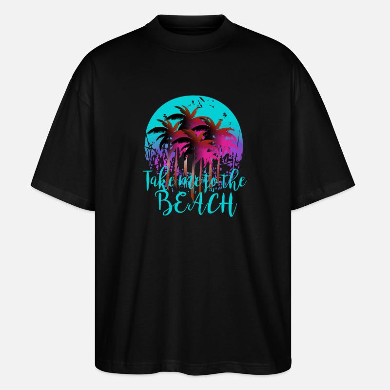 L’été, Emmène-moi à la plage - T-shirt bio Blaster 2.0 coupe oversize Stanley/Stella Unisexe - noir