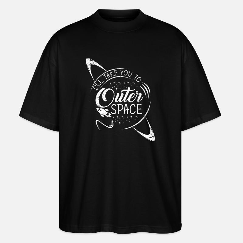 Space Space Rocket Weightless Planet - Stanley/Stella Oversized Unisex Organic T-shirt Blaster 2.0 - black