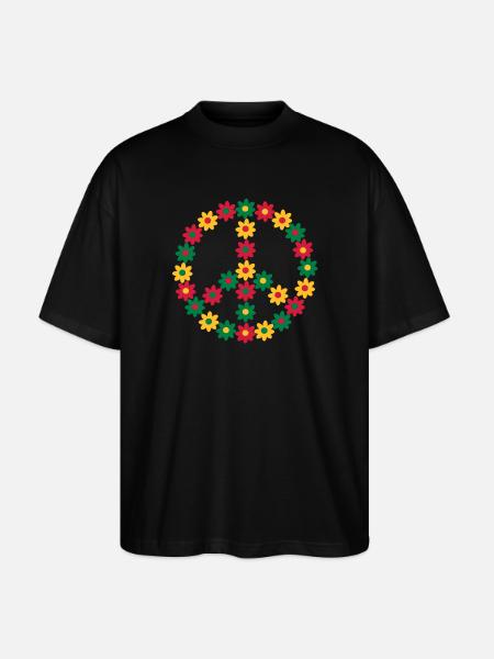 Rasta & Peace - Stanley/Stella Oversized Unisex Organic T-shirt Blaster 2.0 - black