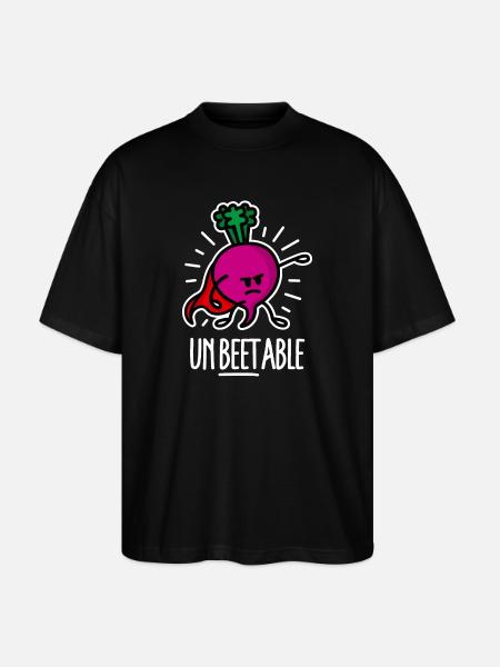 Beetroot betterave / imbattable sur dark - T-shirt bio Blaster 2.0 coupe oversize Stanley/Stella Unisexe - noir