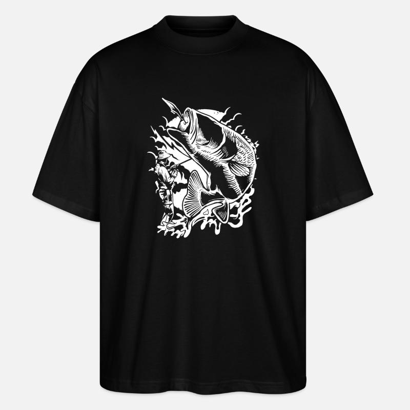 Fischer-T-Shirt - Stanley/Stella Oversized Unisex Bio T-Shirt Blaster 2.0 - Schwarz