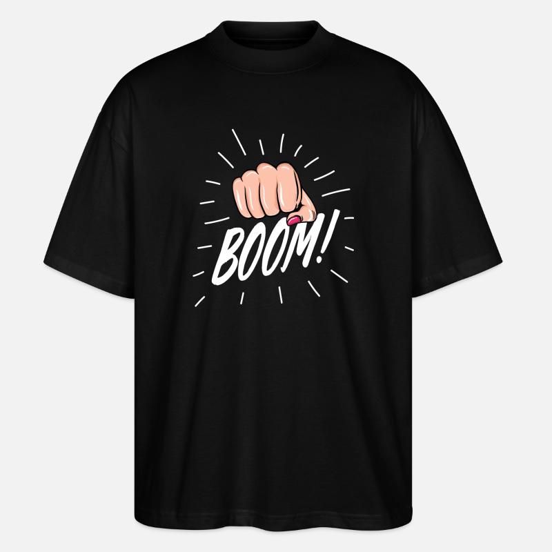 Strip Pop mit weiblicher Faust - Stanley/Stella Oversized Unisex Bio T-Shirt Blaster 2.0 - Schwarz