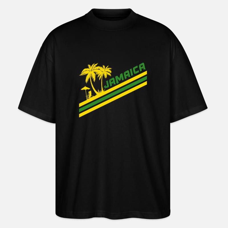 Jamaïque Palmes / Cadeau Caraïbes - T-shirt bio Blaster 2.0 coupe oversize Stanley/Stella Unisexe - noir