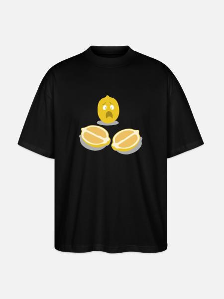 Sorgenlemon lemon character - Stanley/Stella Oversized Unisex Organic T-shirt Blaster 2.0 - black