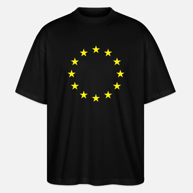 EU Sternen - Stanley/Stella Oversized Unisex Bio T-Shirt Blaster 2.0 - Schwarz