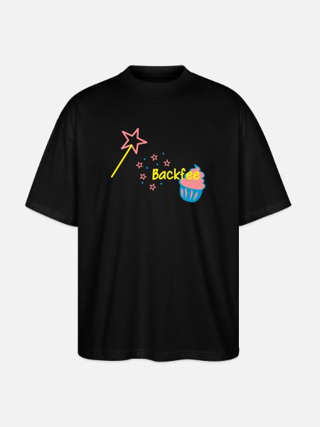 Backfee Schürze Cupcaki - Stanley/Stella Oversized Unisex Bio T-Shirt Blaster 2.0 - Schwarz