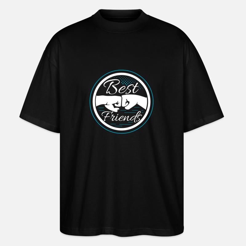Beste Freunde Fäuste Badge - Stanley/Stella Oversized Unisex Bio T-Shirt Blaster 2.0 - Schwarz